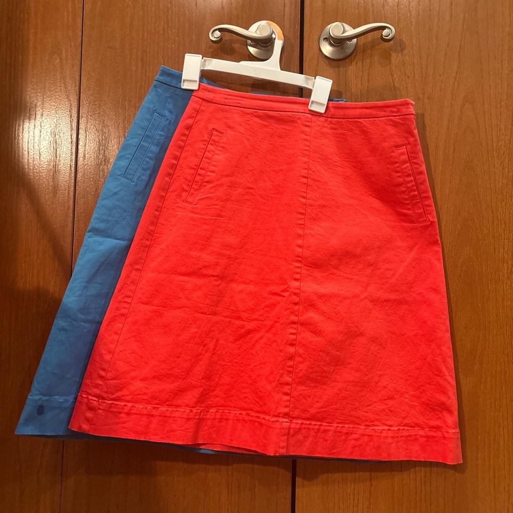 Boden Red A-Line Knee-Length Casual Skirt Set